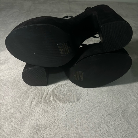 Steve Madden Erica Black Suede Platform Strappy Sandals Size 10 - Picture 11 of 11